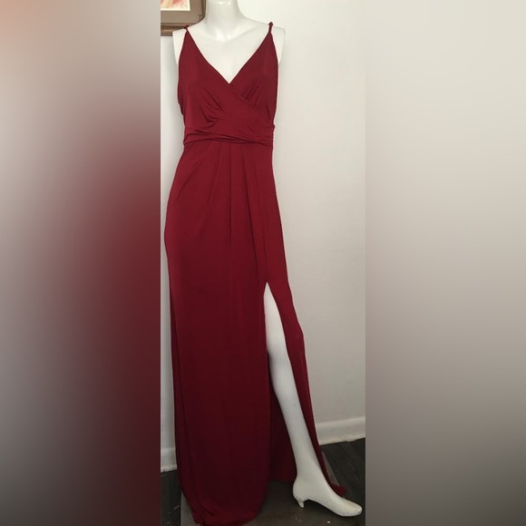 windsor sasha formal high slit wrap dress reviews | Dresses | Windsor Size Large Floor Length Red Aricella